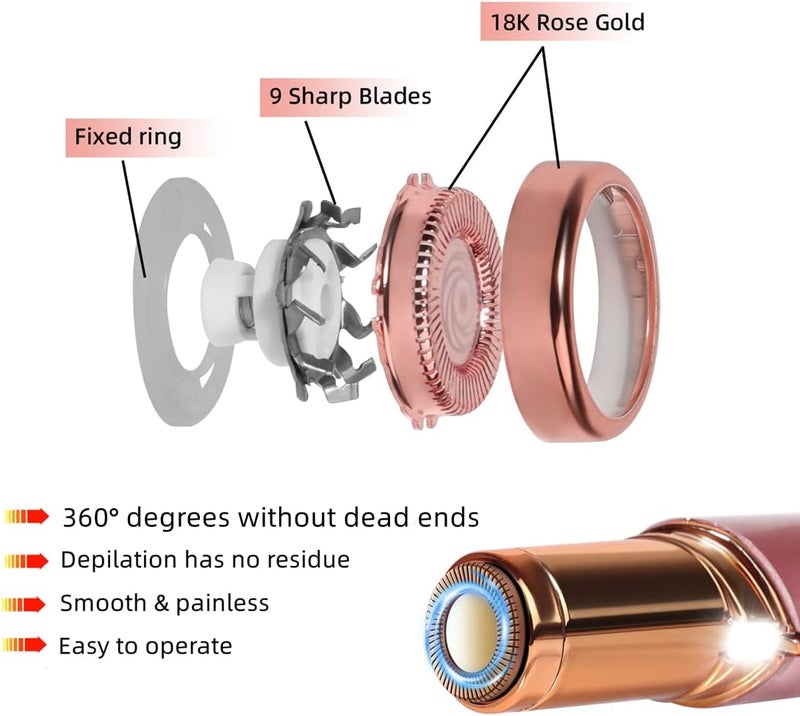BECHY Facial Hair Remover Replacement Heads for Generation 1 Finishing Touch Flawless Facial Hair Removal Tool for Women,18K Gold-Plated Rose Gold 3 Count,First Generation by . (3 PCS Rose Gold) - Image 3
